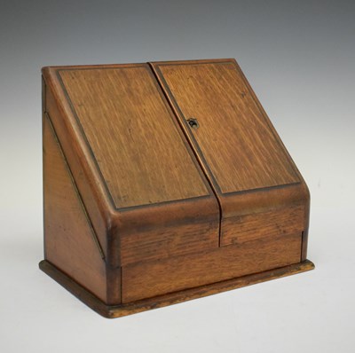 Lot 348 - Edwardian oak stationery cabinet