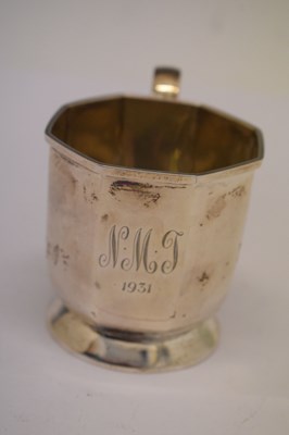 Lot 181 - George V silver Christening mugs and napkin rings