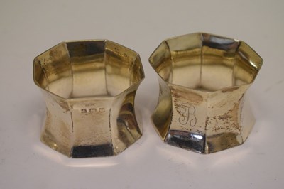 Lot 181 - George V silver Christening mugs and napkin rings
