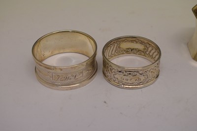 Lot 181 - George V silver Christening mugs and napkin rings