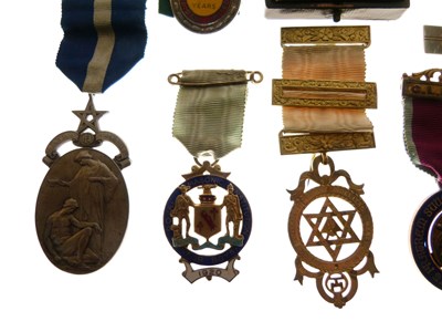 Lot 328 - Group of medals and silver Masonic Jewels