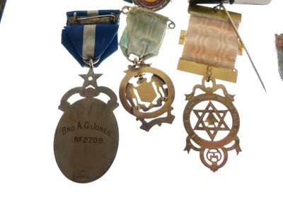 Lot 328 - Group of medals and silver Masonic Jewels