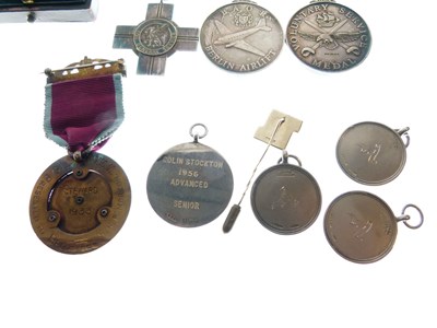 Lot 328 - Group of medals and silver Masonic Jewels