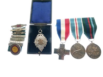 Lot 328 - Group of medals and silver Masonic Jewels