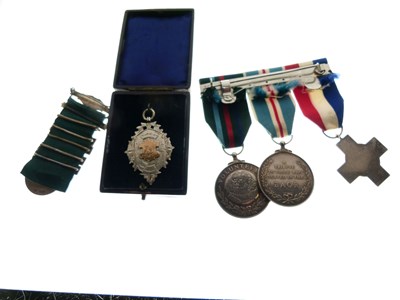 Lot 328 - Group of medals and silver Masonic Jewels