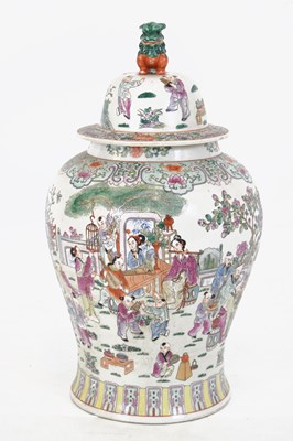 Lot 428 - Chinese Canton Famille rose urn and cover, Republican period