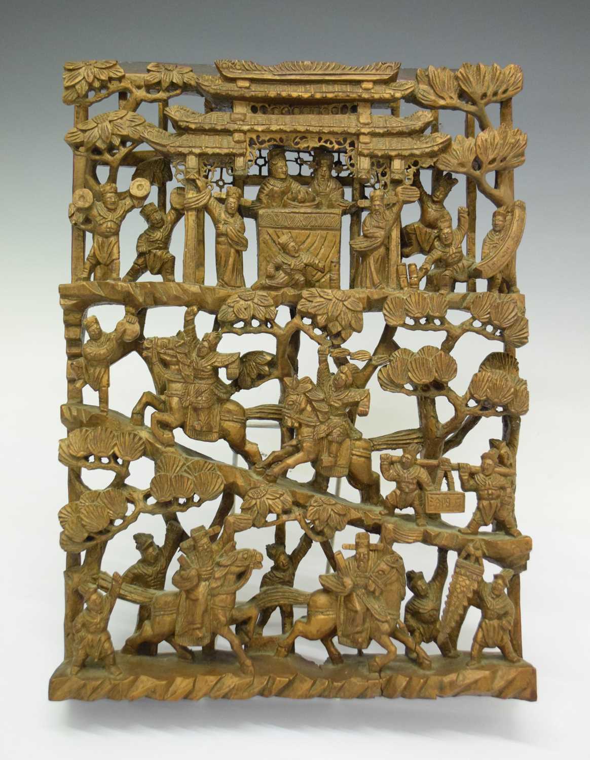 Lot 341 - Chinese carved panel