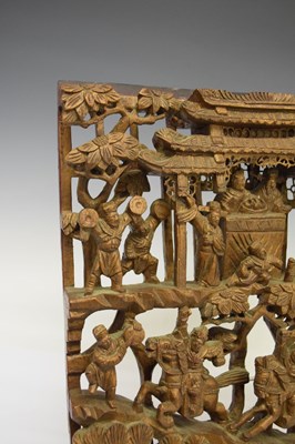 Lot 341 - Chinese carved panel