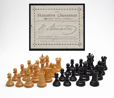 Lot 167 - J. Jaques & Son, Ltd., London 'The Staunton Chessmen' chess set