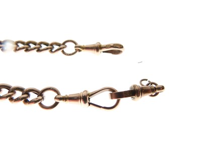 Lot 73 - 9ct rose gold curb-link watch chain