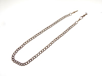 Lot 73 - 9ct rose gold curb-link watch chain