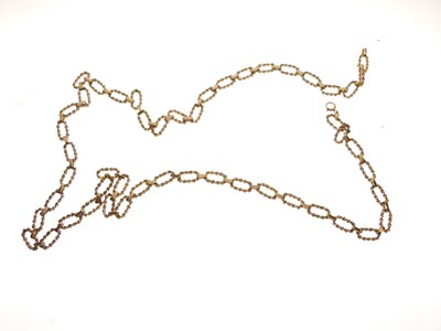 Lot 74 - 9ct gold fancy belcher-link necklace