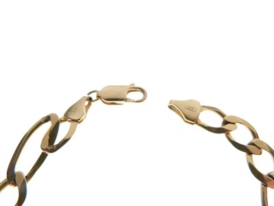 Lot 77 - 9ct gold Figaro-link bracelet