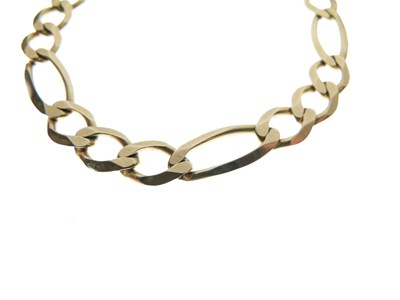 Lot 77 - 9ct gold Figaro-link bracelet