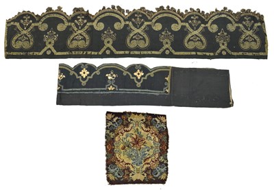 Lot 174 - Early 18th century section of valance or pelmet, etc
