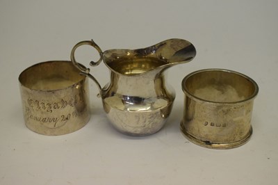 Lot 143 - Edwardian silver milk jug and sugar bowl, etc.