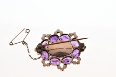 Lot 56 - Victorian amethyst and seed pearl mourning brooch