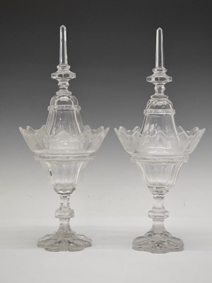 Lot 412 - Pair of early 19th Century Irish-type pedestal sweetmeat dishes