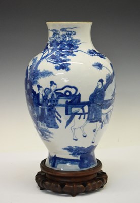 Lot 330 - Chinese blue and white porcelain baluster vase