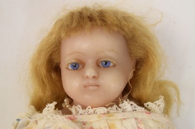 Lot 202 - 19th Century wax shoulder head doll, attributed to Pierotti