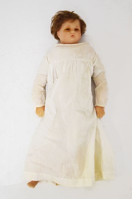 Lot 203 - 19th Century wax shoulder head doll