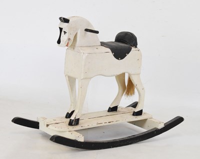 Lot 363 - Small early 20th Century white painted wooden rocking horse