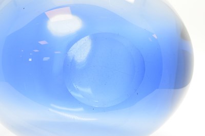 Lot 475 - Large Holmegaard blue glass Soap Bubble vase by Per Lutken