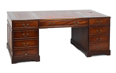 Lot 558 - Twin pedestal desk