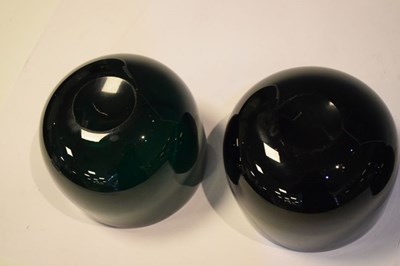Lot 365 - Set of four Victorian green glass finger bowls