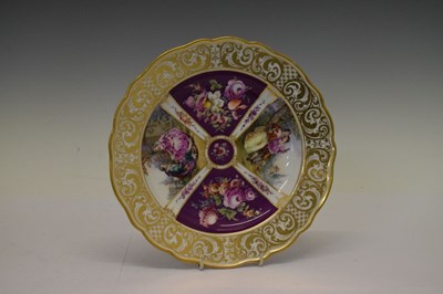 Lot 490 - Late 19th Century Meissen 'Helena Wolfsohn' style cabinet plate