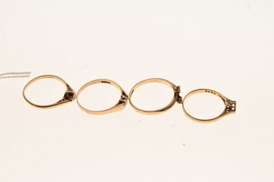Lot 19 - Four 9ct gold dress rings