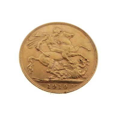 Lot 203 - Edward VII gold sovereign, 1910