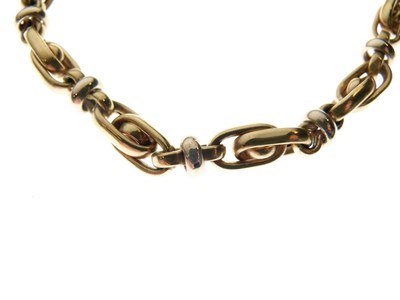 Lot 76 - 9ct gold fancy belcher-link bracelet