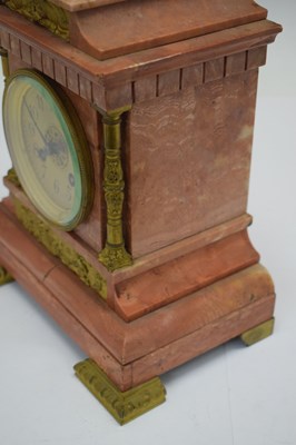 Lot 507 - Late 19th/early 20th Century French pink marble mantel clock