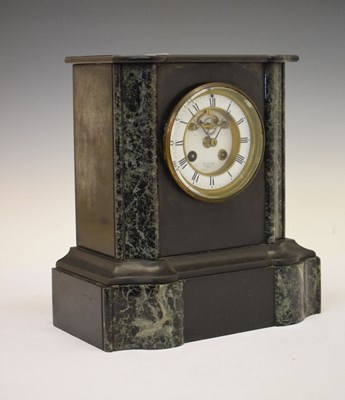 Lot 600 - French black slate clock, retailed by J.W. Benson