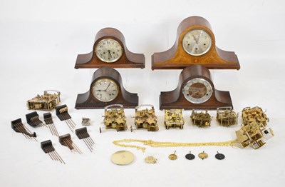 Lot 597 - Four Napoleon's hat clocks and movements