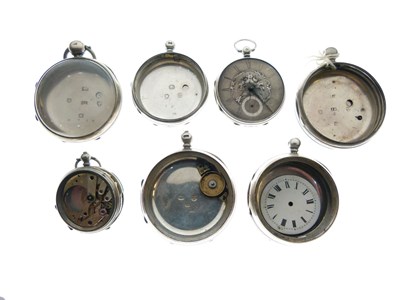 Lot 138 - Assorted silver pocket watch backs and parts