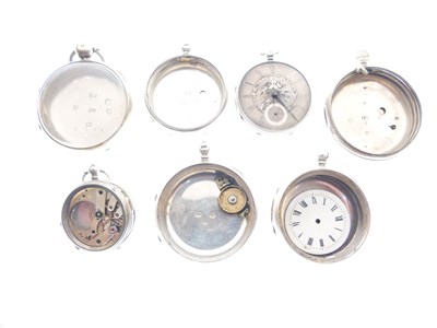Lot 138 - Assorted silver pocket watch backs and parts