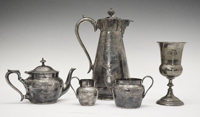 Lot 339 - Castlecraig Show 1893 EPBM four-piece tea set