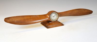 Lot 565 - Early 20th Century mahogany model propeller mantel clock