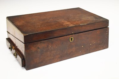 Lot 355 - Mahogany brass bound writing slope/box with contents