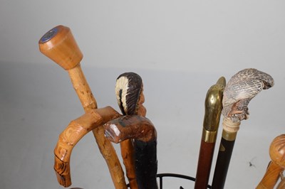 Lot 354 - Quantity of walking sticks and modern stick or umbrella stand