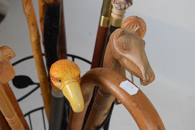 Lot 354 - Quantity of walking sticks and modern stick or umbrella stand