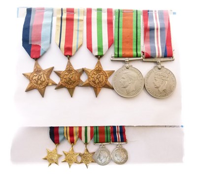 Lot 229 - World War II medal group and miniatures