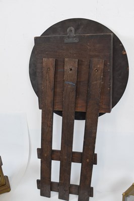 Lot 611 - American Arts & Crafts wall clock, plus musical alarm clocks