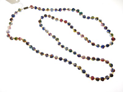 Lot 86 - Row of millefiori glass beads