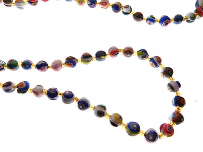 Lot 86 - Row of millefiori glass beads