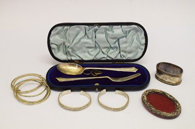 Lot 189 - Late Victorian silver Christening set and a mixed group of silver
