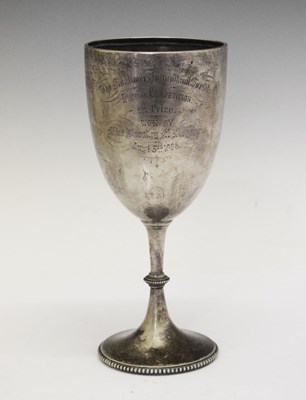 Lot 153 - Late Victorian silver presentation pedestal trophy