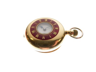 Lot 270 - Waltham 18ct gold half hunter fob watch